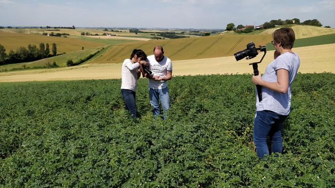 LCA a tourné en 2019 une vidéo pour son « Tour de France des solutions coopératives », avec Cyril Demouix, agriculteur certifié HVE (au centre) et Pierre-Henri Guiral, chargé de projet innovation chez Qualisol, pour mettre en avant son dynamisme sur le créneau des légumes secs.